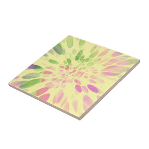 Carreau colorant à Cravate rose jaune et vert