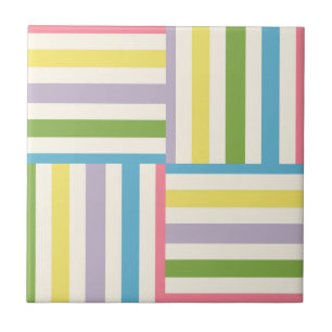 Carreau Coloré été rayé blocs motif
