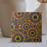 Carreau Coloré Floral Oriental Ethnic Mandalas Motif<br><div class="desc">Ce carrelage en céramique présente des motifs de mandala élaborés avec des détails exquis, donnant une impression kaléidoscopique. Le carrelage comporte deux motifs principaux : l'un ressemble à un soleil éblouissant et l'autre à des couches compliquées de figures géométriques disposées en configurations circulaires. Jaune, rouge, bleu et noir dominent la...</div>