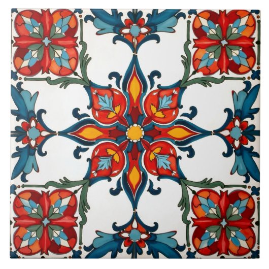 Carreau coloré, méditerranéen, mosaïque, (Devant)