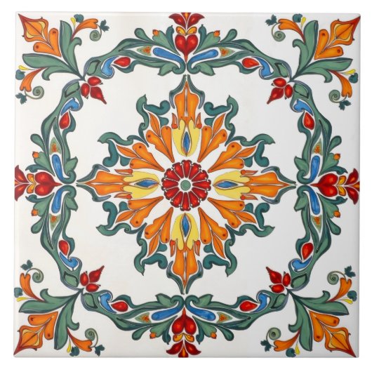 Carreau coloré, méditerranéen, mosaïque, (Devant)