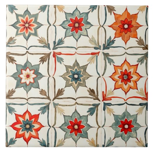 Carreau coloré, méditerranéen, mosaïque, (Devant)