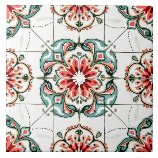 Carreau coloré, méditerranéen, mosaïque, (Devant)