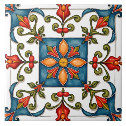 Carreau coloré, méditerranéen, mosaïque, (Devant)