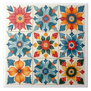 Carreau coloré, méditerranéen, mosaïque,