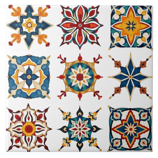 Carreau Coloré, Méditerranéen, mosaïque, Marocain, (Devant)