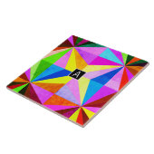Carreau Coloré Moderne Géométrique Multicolore | Monogramm (Côté)
