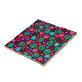 Carreau Coloré Psychedelic Funky Flower Motif (Côté)