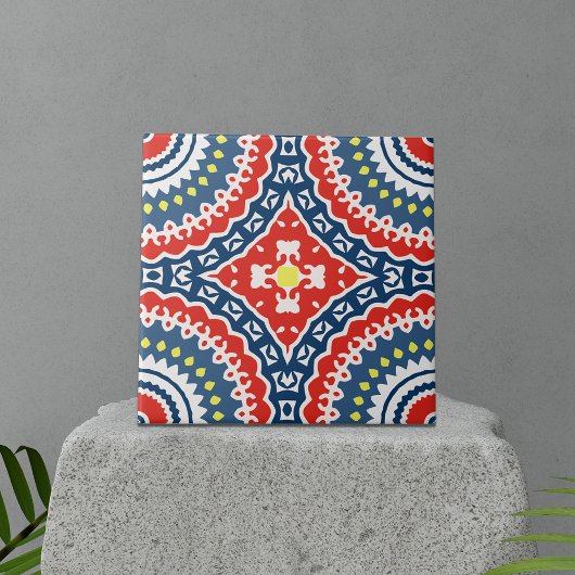 Carreau Coloré traditionnel Boho ethnique Motif géométriqu