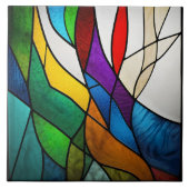 Carreau Coloré Vitrage Mosaïque Abstraction (Devant)
