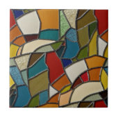 Carreau Coloré Vitrage Mosaïque Abstraction (Devant)