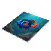 Carreau Colorful Blue Orange Tropical Fish and Coral Reef  (Côté)