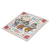 Carreau Colorful Día de los Muertos Fiesta Skeleton Band (Côté)