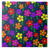 Carreau Colorful Flowers Floral Pattern (Devant)
