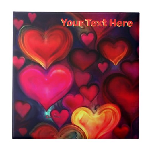 Carreau Colorful Multi Hearts Valentine (Devant)