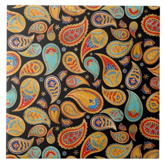 Carreau Colorful Paisley Pattern (Devant)