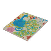 Carreau Colorful Peacock et Fleurs (Côté)