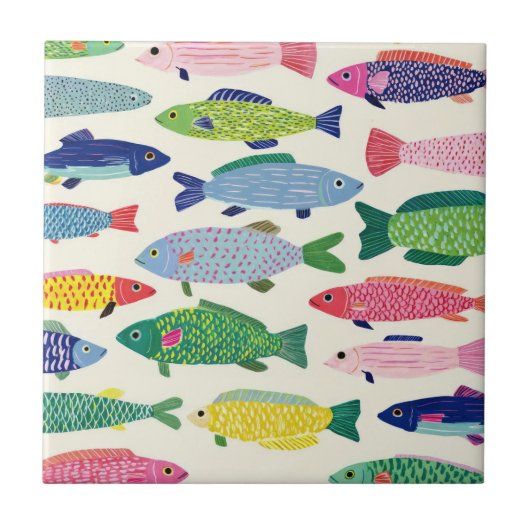 Carreau Colorful Sardines Seamless Pattern (1) (Devant)