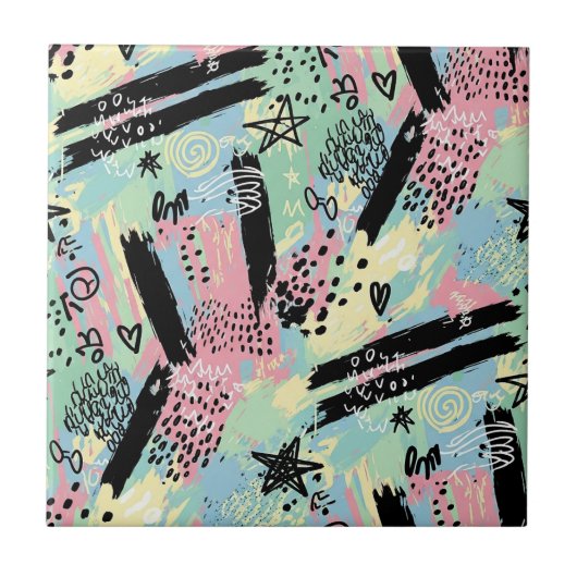 Carreau Colorful Urban Graffiti Pattern (12) (Devant)