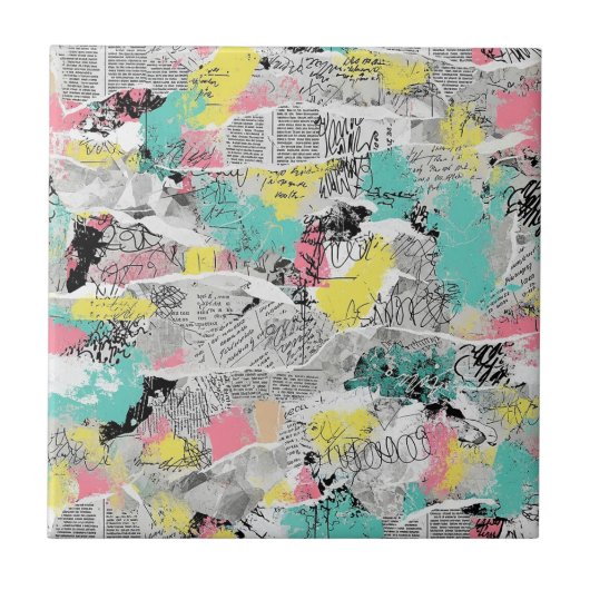 Carreau Colorful Urban Graffiti Pattern (3) (Devant)