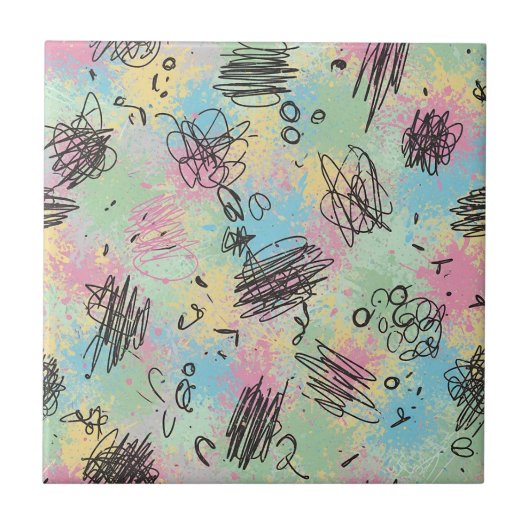 Carreau Colorful Urban Graffiti Pattern (4) (Devant)