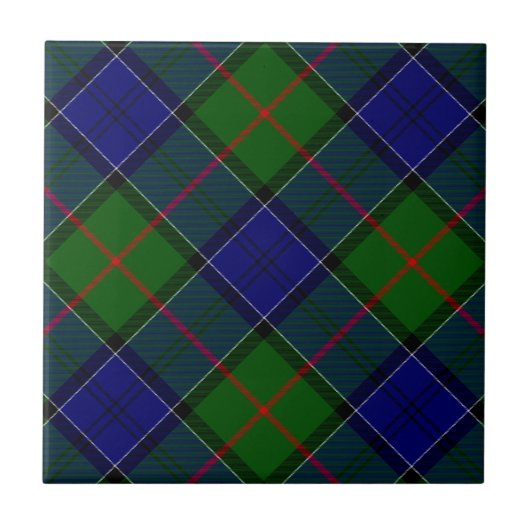 Carreau Colquhoun tartan bleu vert plaid (Devant)