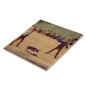 Carreau Combat de chien (huile sur le papier) (Côté)