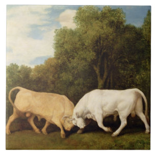 Carreau Combat de taureaux de George Stubbs , 1786 (huile