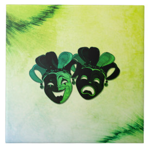 Carreau Comédie et Tragédie Théâtre Design vert