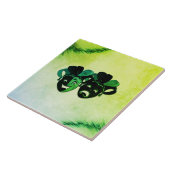 Carreau Comédie et Tragédie Théâtre Design vert (Côté)