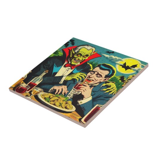 Carreau Comics Vampire d'horreur vintage (Côté)