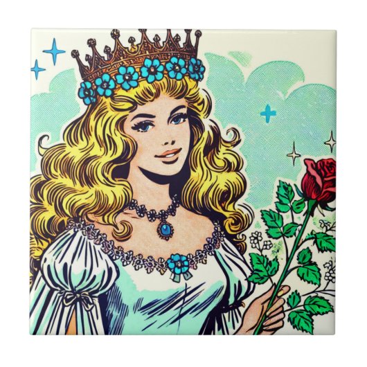 Carreau Comics vintage Cute Princess (Devant)