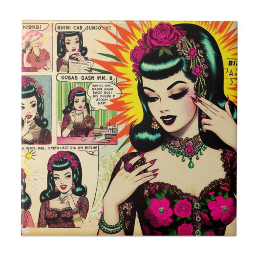 Carreau Comics vintage pour filles (Devant)