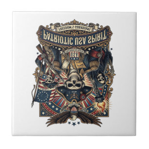 Carreau Commandant de crâne colonial patriotique sombre Sk