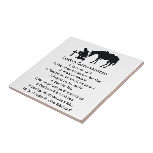 Carreau Commandements Cowboy (Côté)