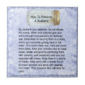 CARREAU COMMENT PRÉSERVER UN MARI--TUILE (Devant)