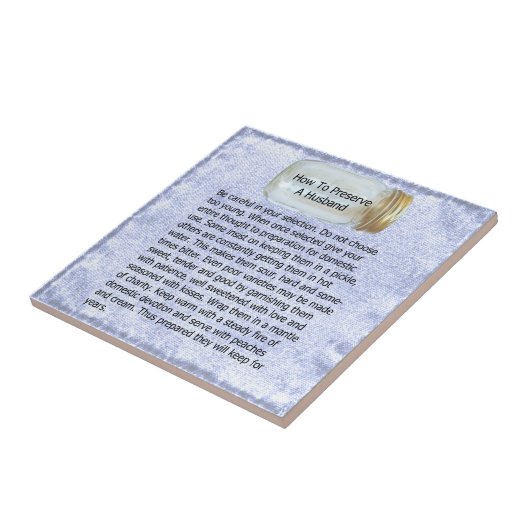 CARREAU COMMENT PRÉSERVER UN MARI--TUILE (Côté)