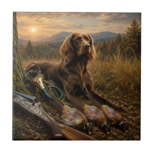 Carreau Compagnon de chasse Pointer allemand à poil long
