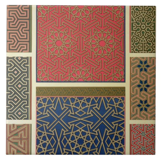 Carreau Compartiments et frontières en bois, 'd'art arabe (Devant)