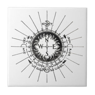 Carreau Compas de navigation Vintage