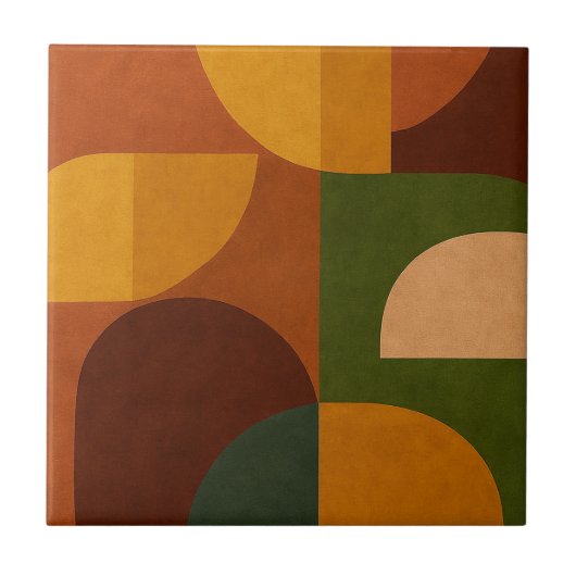 Carreau Composition Abstraite Moderne du Milieu du Siècle (Devant)