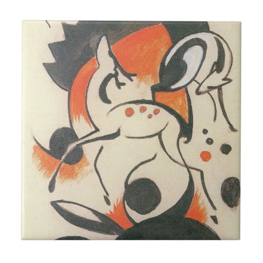 Carreau Composition aux deux cerfs de Franz Marc (Devant)