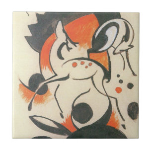 Carreau Composition avec deux cerfs par Franz Marc