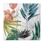 Carreau Composition tropicale<br><div class="desc">Composition tropicale I par Jennifer Goldberger. Ce design d'art tropical présente de beaux feuilles avec des touches florales. | 163736FN</div>