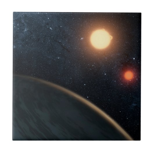 Carreau Concept de l'artiste illustrant Kepler-16b. (Devant)