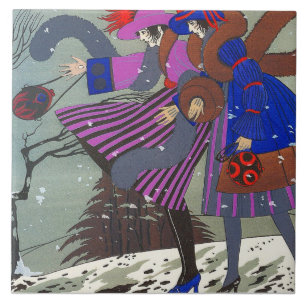 CARREAU CONCEPTEUR DE COSTUMES DE MODE / NEIGE D'HIVER