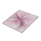 Carreau Conception Abstraite de fractal rose pâle moderne (Côté)