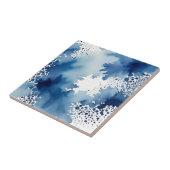 Carreau Conception Abstraite des aquarelles bleu et blanc (Côté)