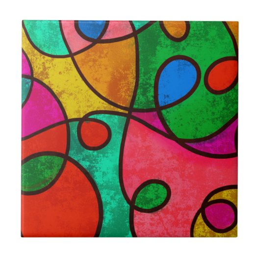 Carreau Conception abstraite multicolore (Devant)