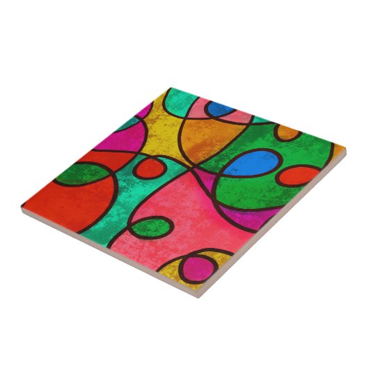 Carreau Conception abstraite multicolore (Côté)
